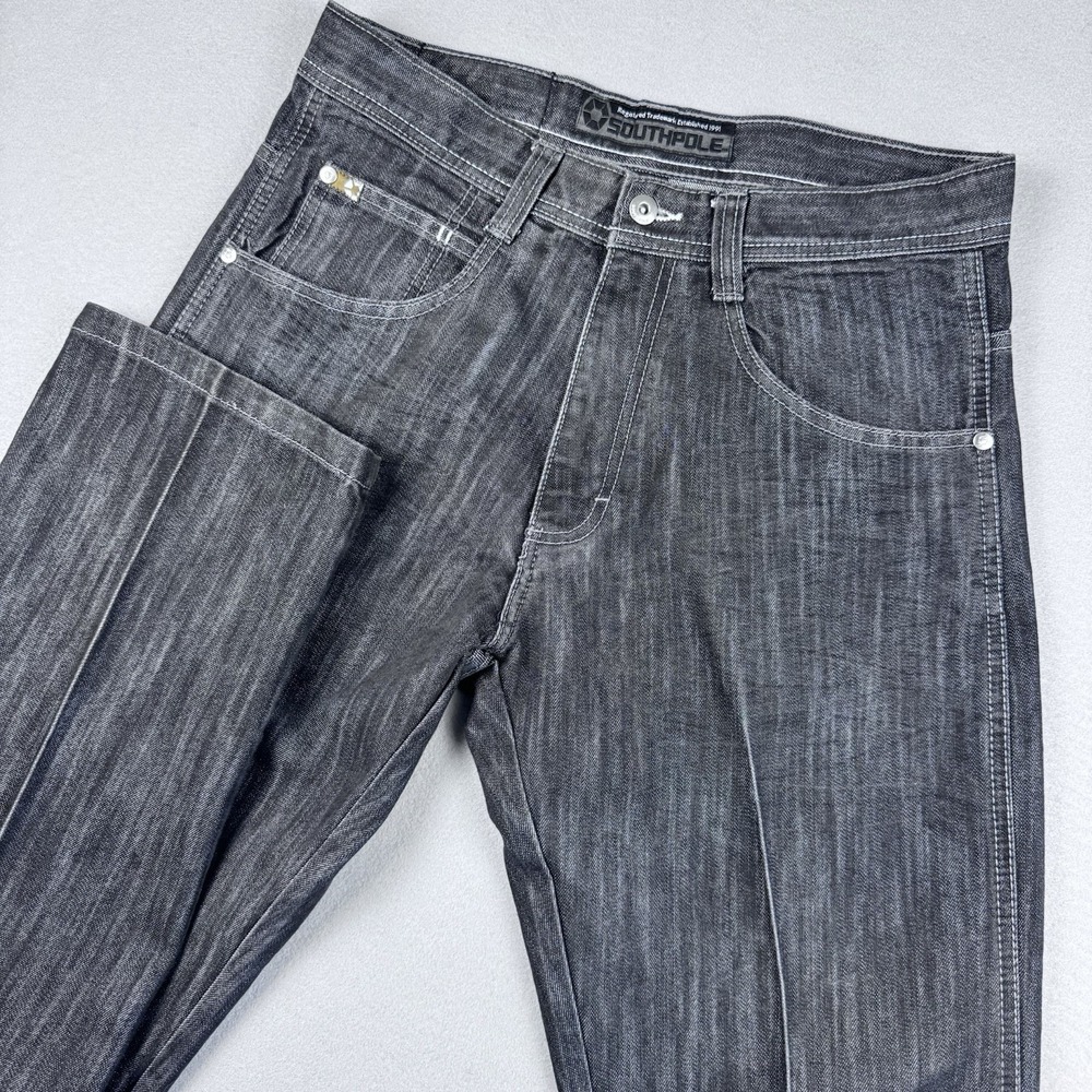 Y2K Southpole 4180 Jeans 32x34 Black Skater Vintage Classic Straight Leg Mint